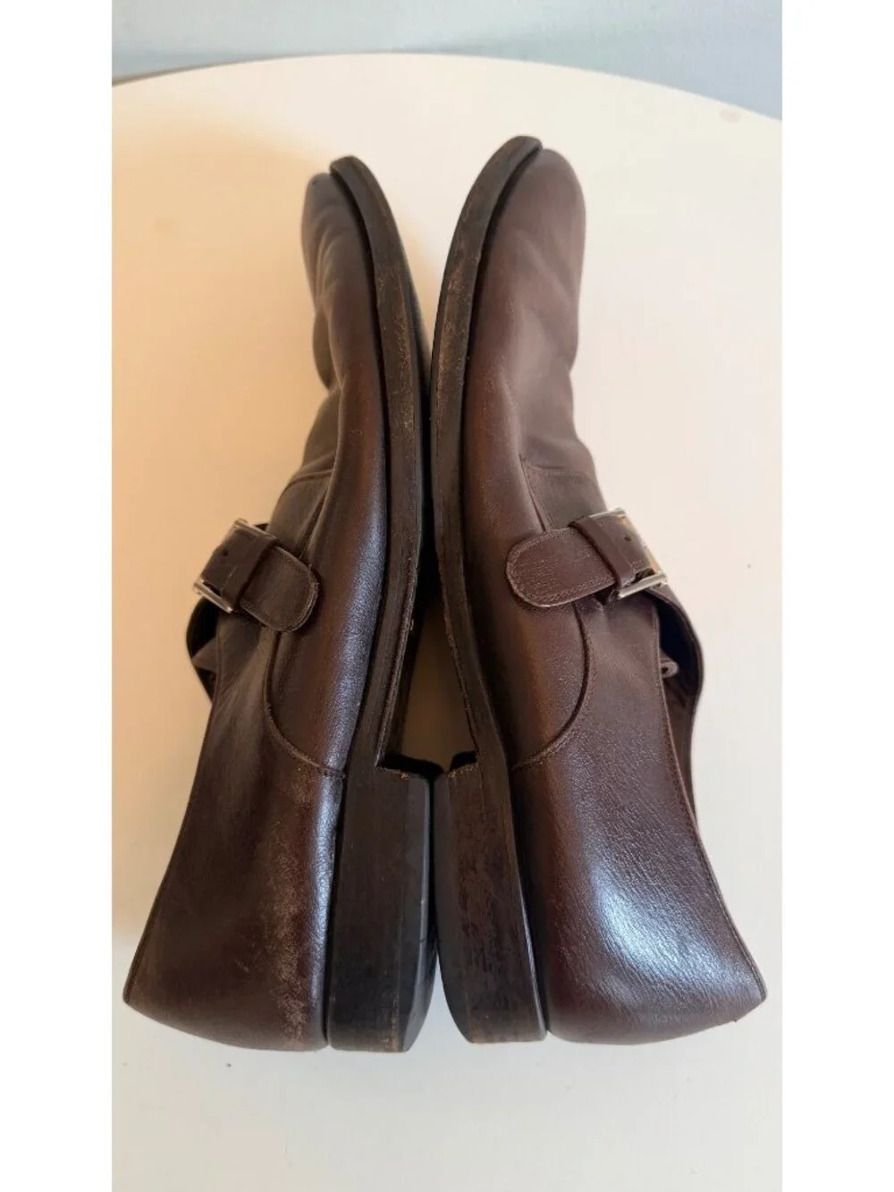 Ermenegildo Zegna Brown Monk Strap Leather Dress Shoes Italy Size 11 D / 12 US